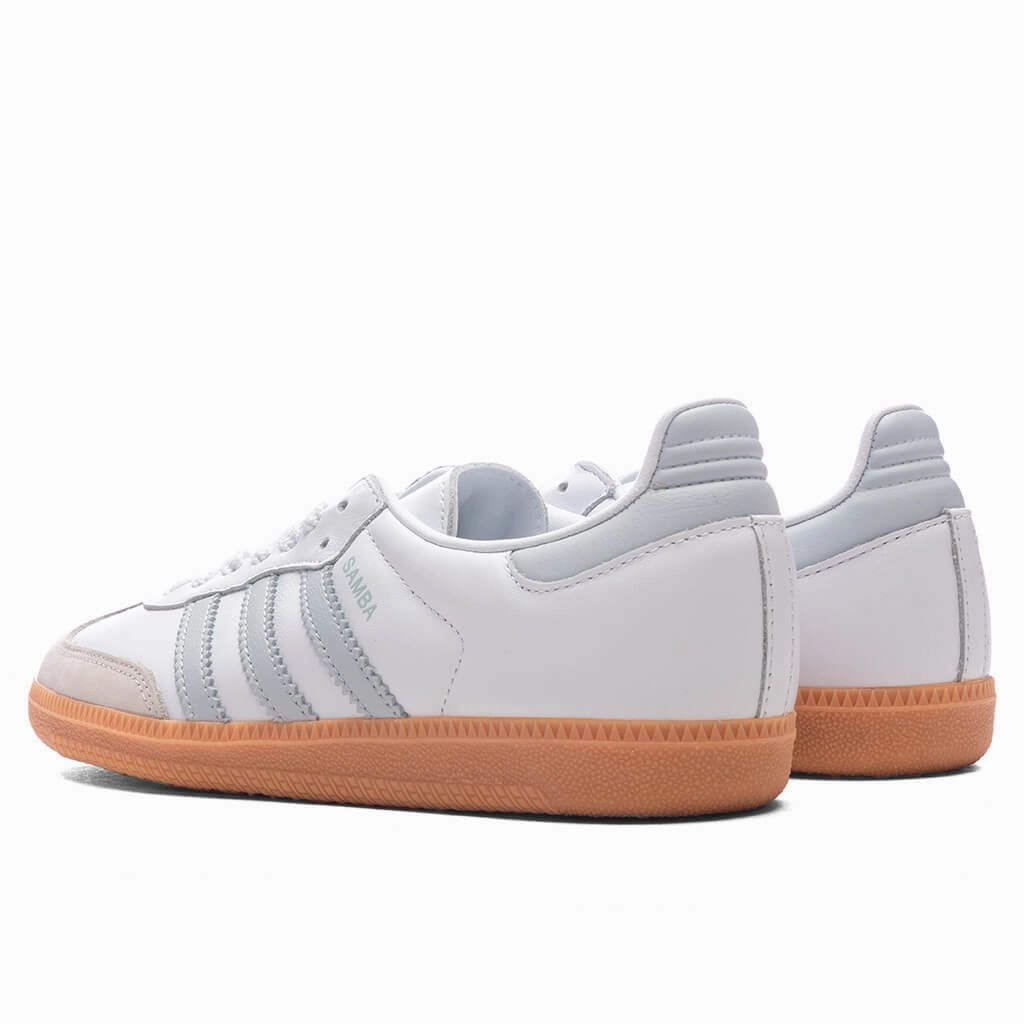 Women's Samba OG - Cloud White/Halo Blue/Off-White Adidas Classic Street Sneakers