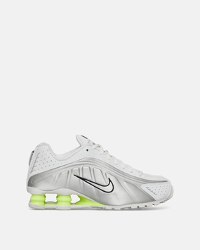 Women's Shox R4 Sneakers White / Metallic Silver / Volt Nike breathable sports sneakers for comfort