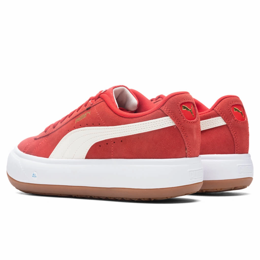 Women's Suede Mayu - High Risk Red/White Puma Suede Street Sneakers