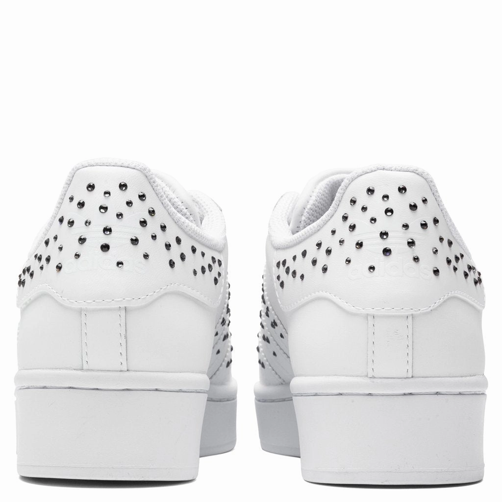 Women's Superstar Bold "Swarovski" - White/Black Adidas Classic Street Sneakers
