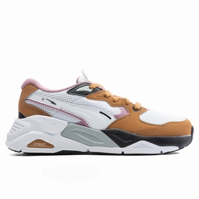 Women's TRC Mira Block - White Puma shoes with suede and modern shape