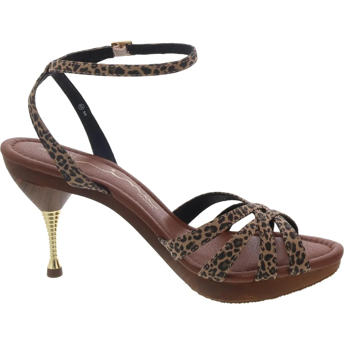 Womens Animal Print Man Made Ankle Strap