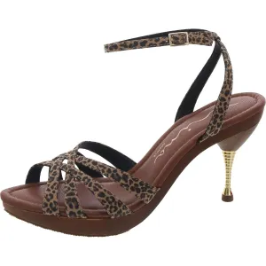 Womens Animal Print Man Made Ankle Strap