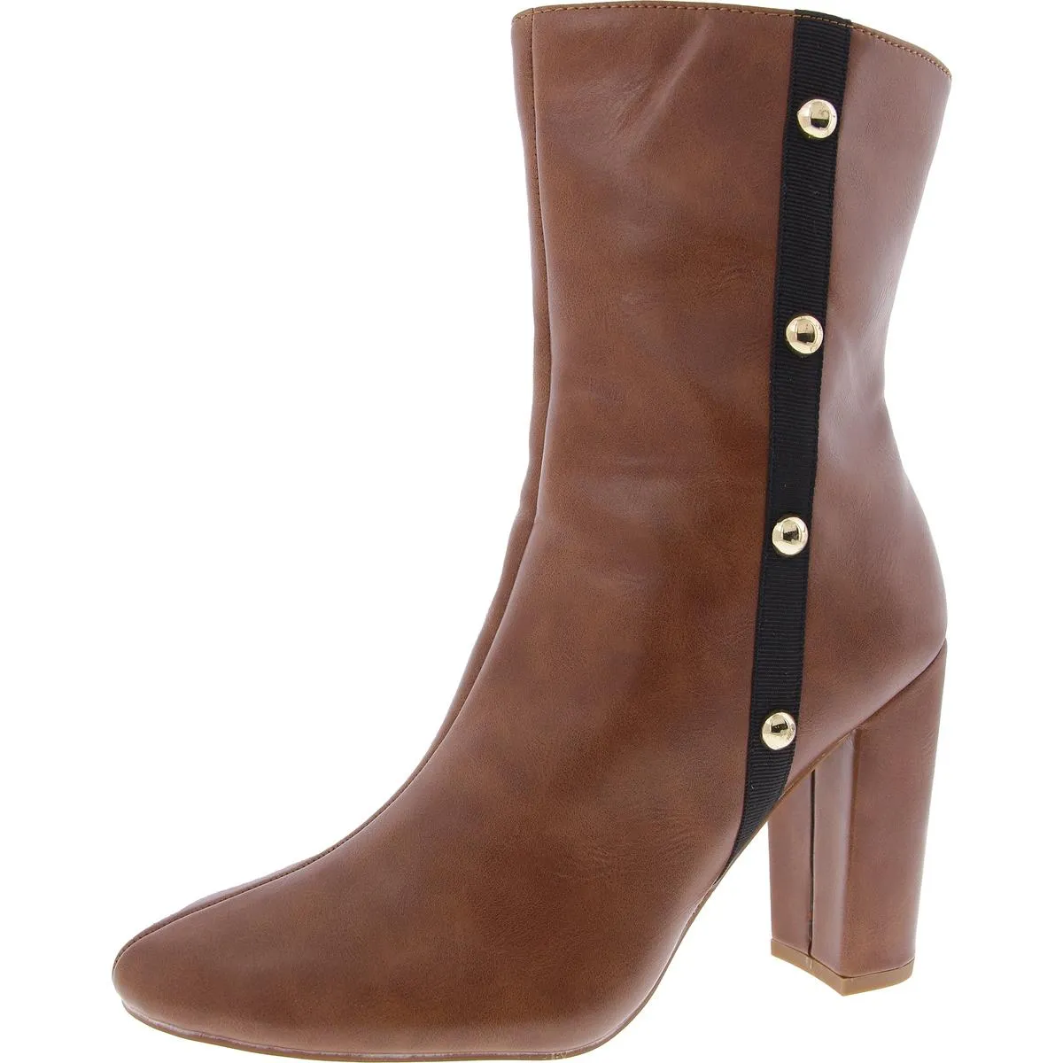 Womens Block Heel Zipper Booties