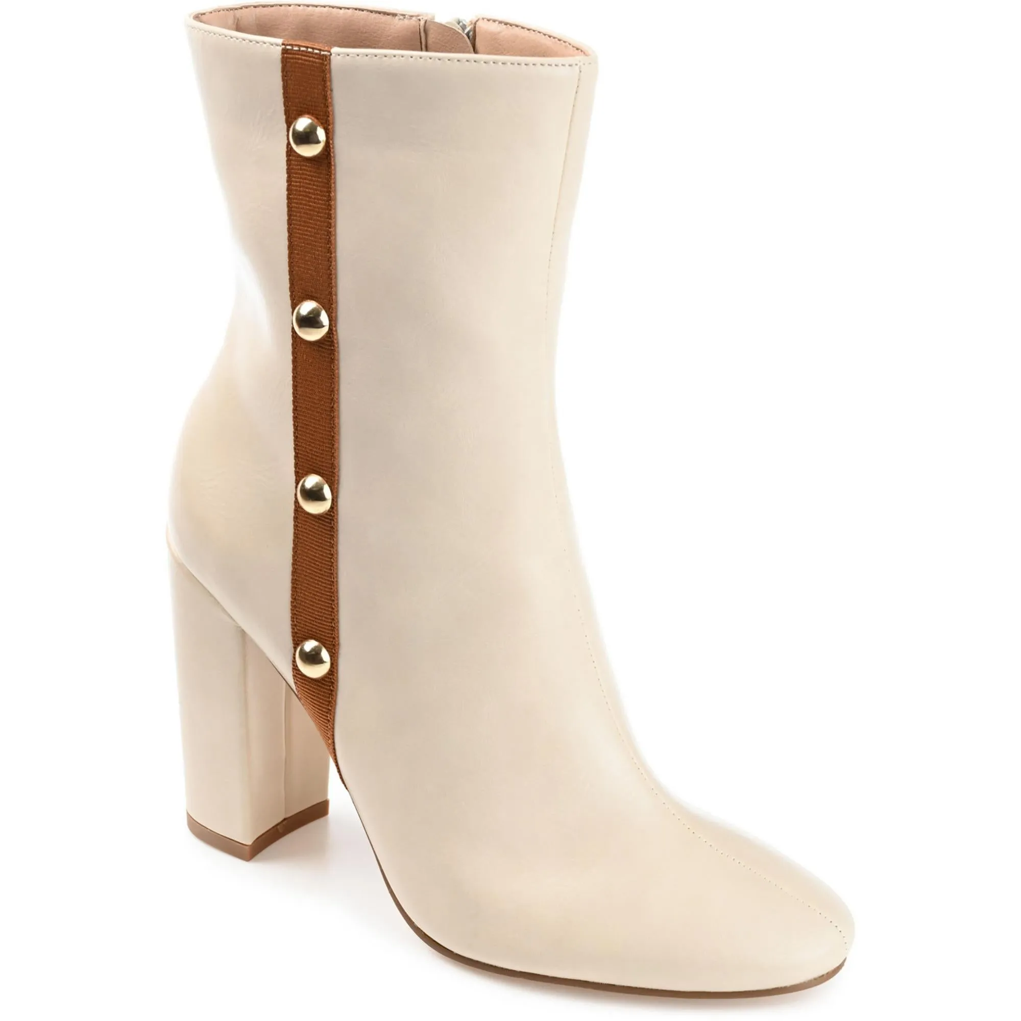 Womens Block Heel Zipper Booties