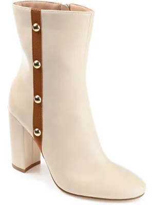 Womens Block Heel Zipper Booties