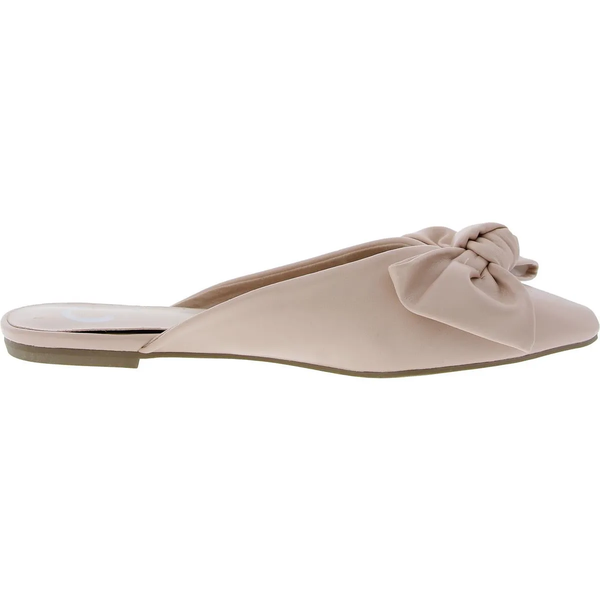 Womens Bow Faux Leather Mules