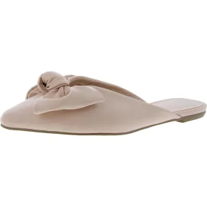 Womens Bow Faux Leather Mules