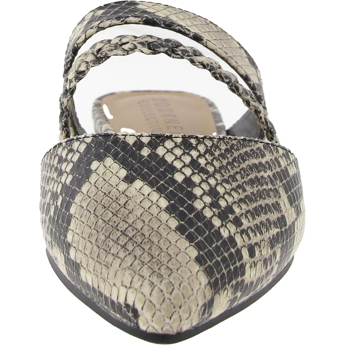 Womens Braided Faux Leather Mules