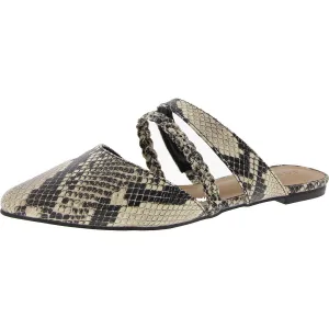 Womens Braided Faux Leather Mules