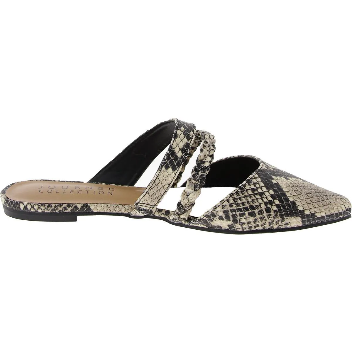 Womens Braided Faux Leather Mules