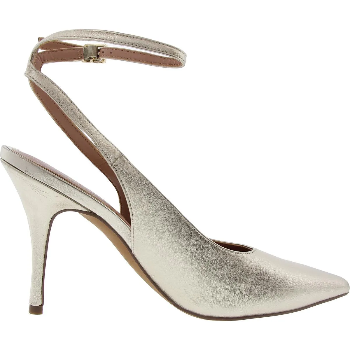 Womens Buckle Leather Pumps