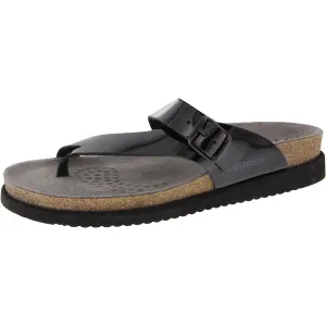 Womens Buckle Leather Wedge Sandals