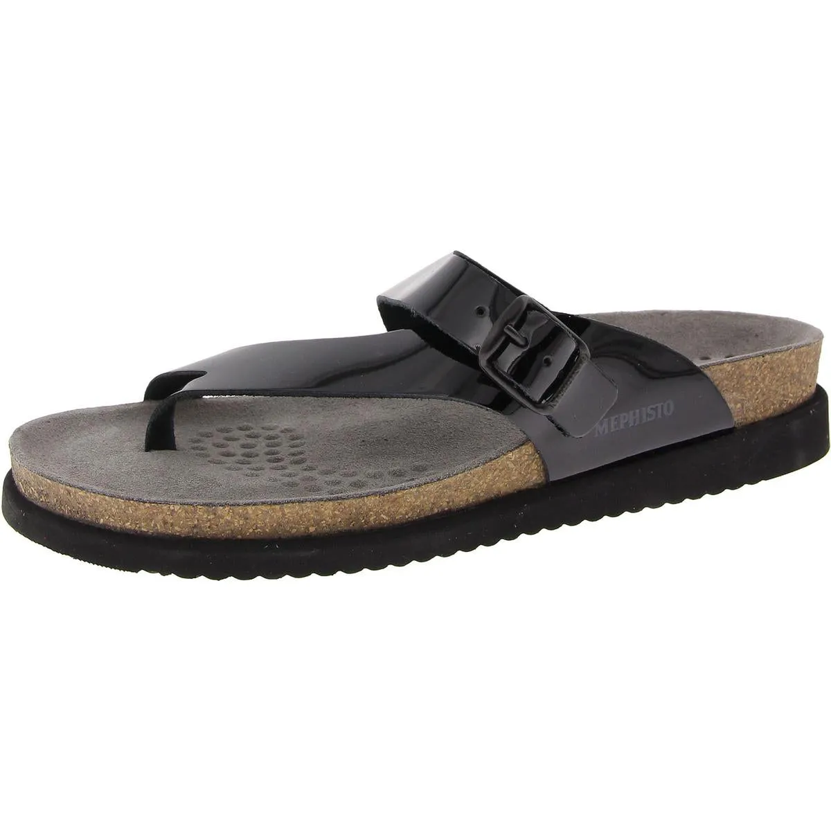 Womens Buckle Leather Wedge Sandals