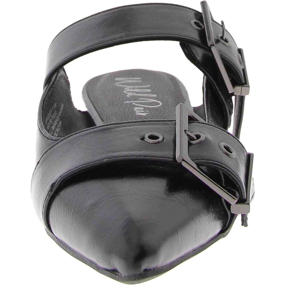 Womens Buckle Manmade Mule Sandals