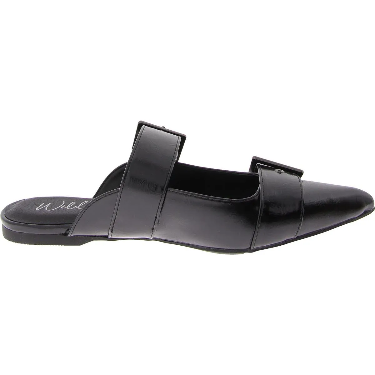 Womens Buckle Manmade Mule Sandals