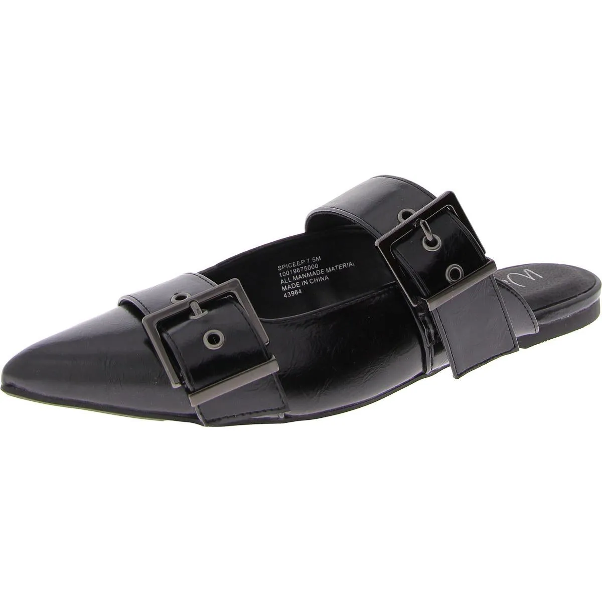 Womens Buckle Manmade Mule Sandals