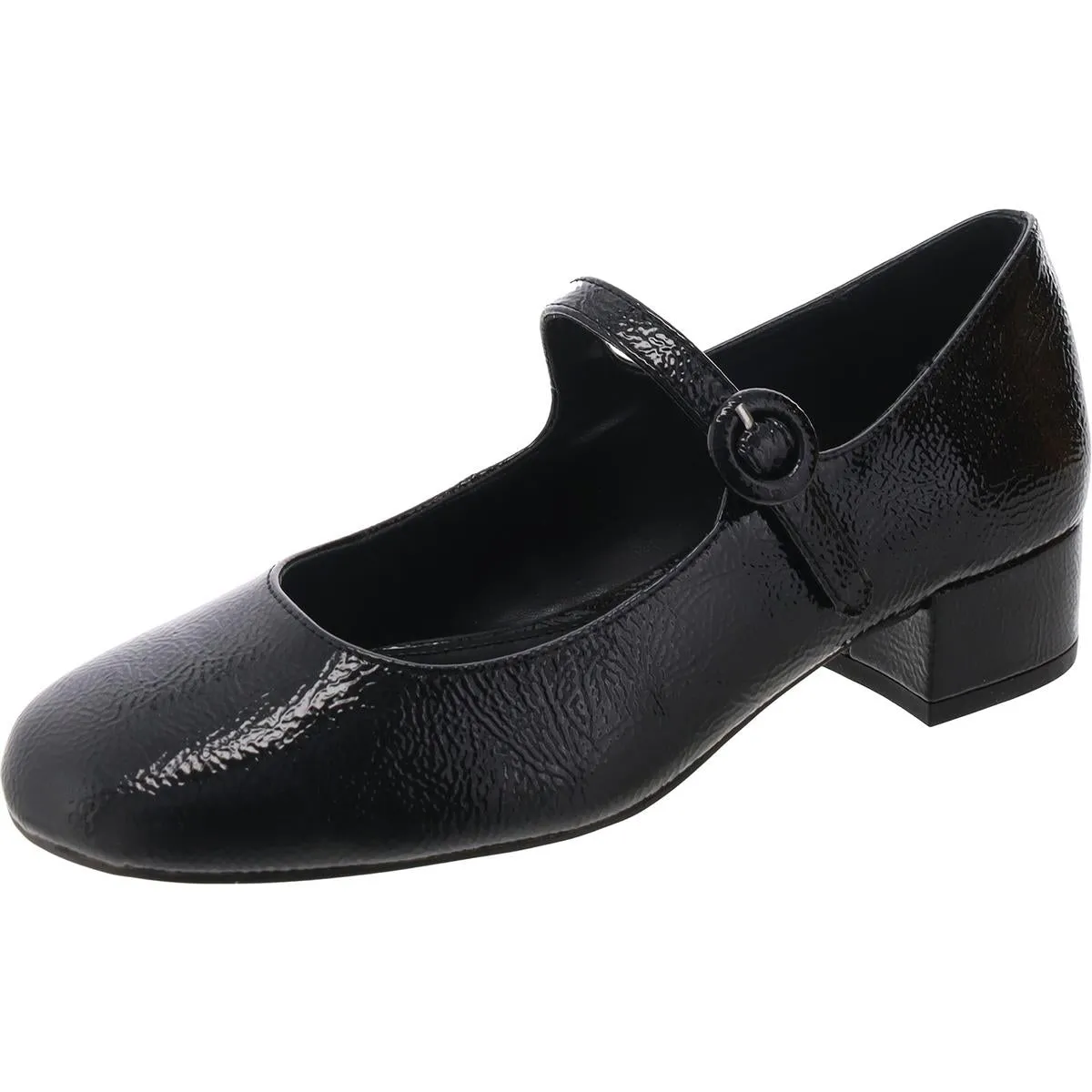 Womens Buckle Synthetic Mary Jane Heels