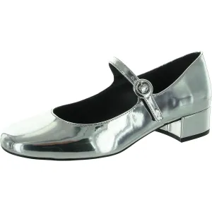 Womens Buckle Synthetic Mary Jane Heels