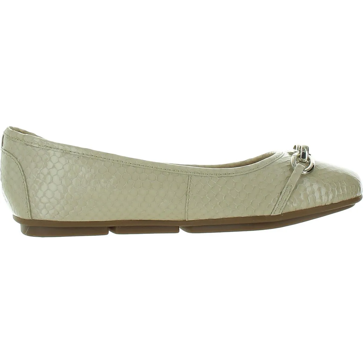 Womens Chain Leather Flat Shoes