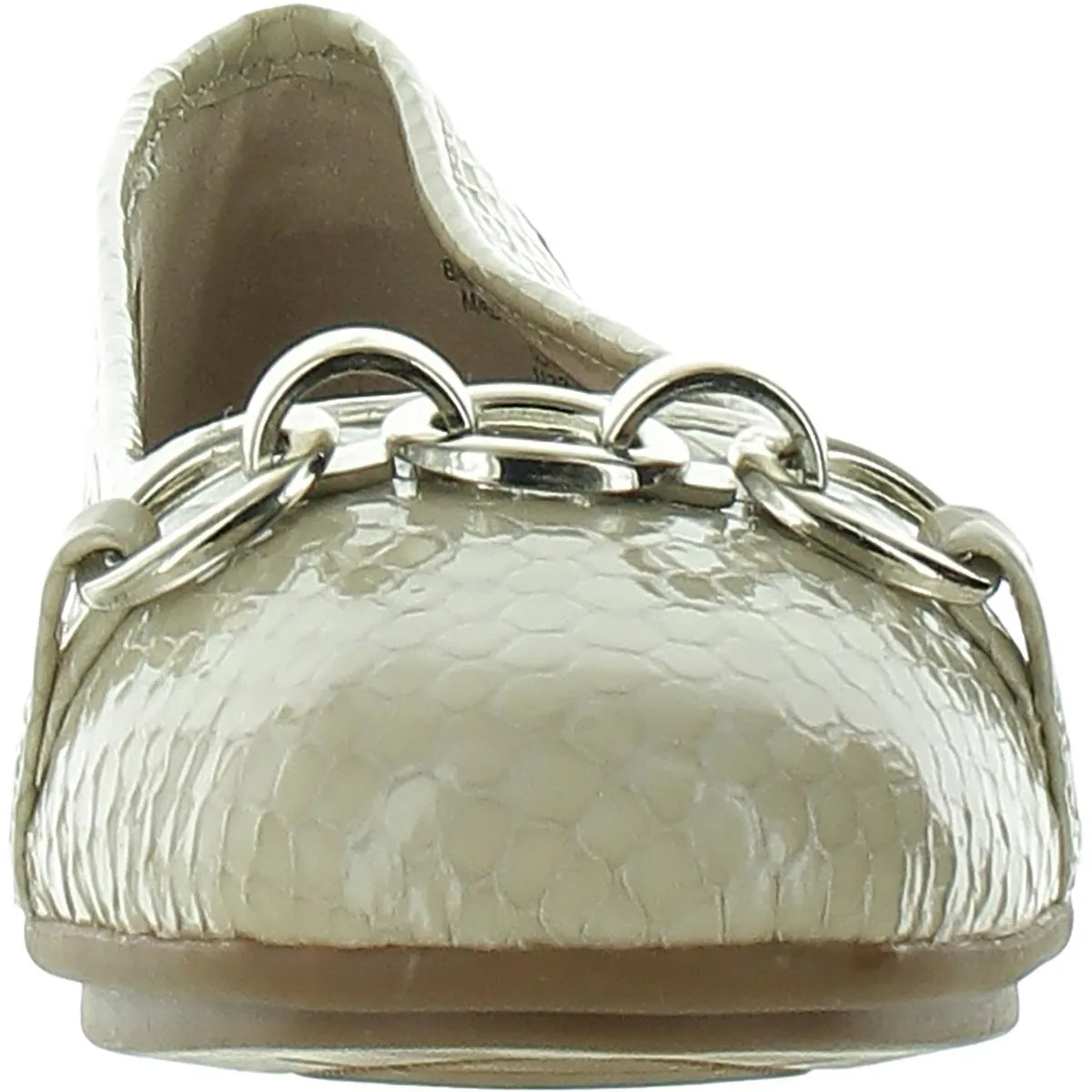 Womens Chain Leather Flat Shoes