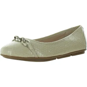Womens Chain Leather Flat Shoes
