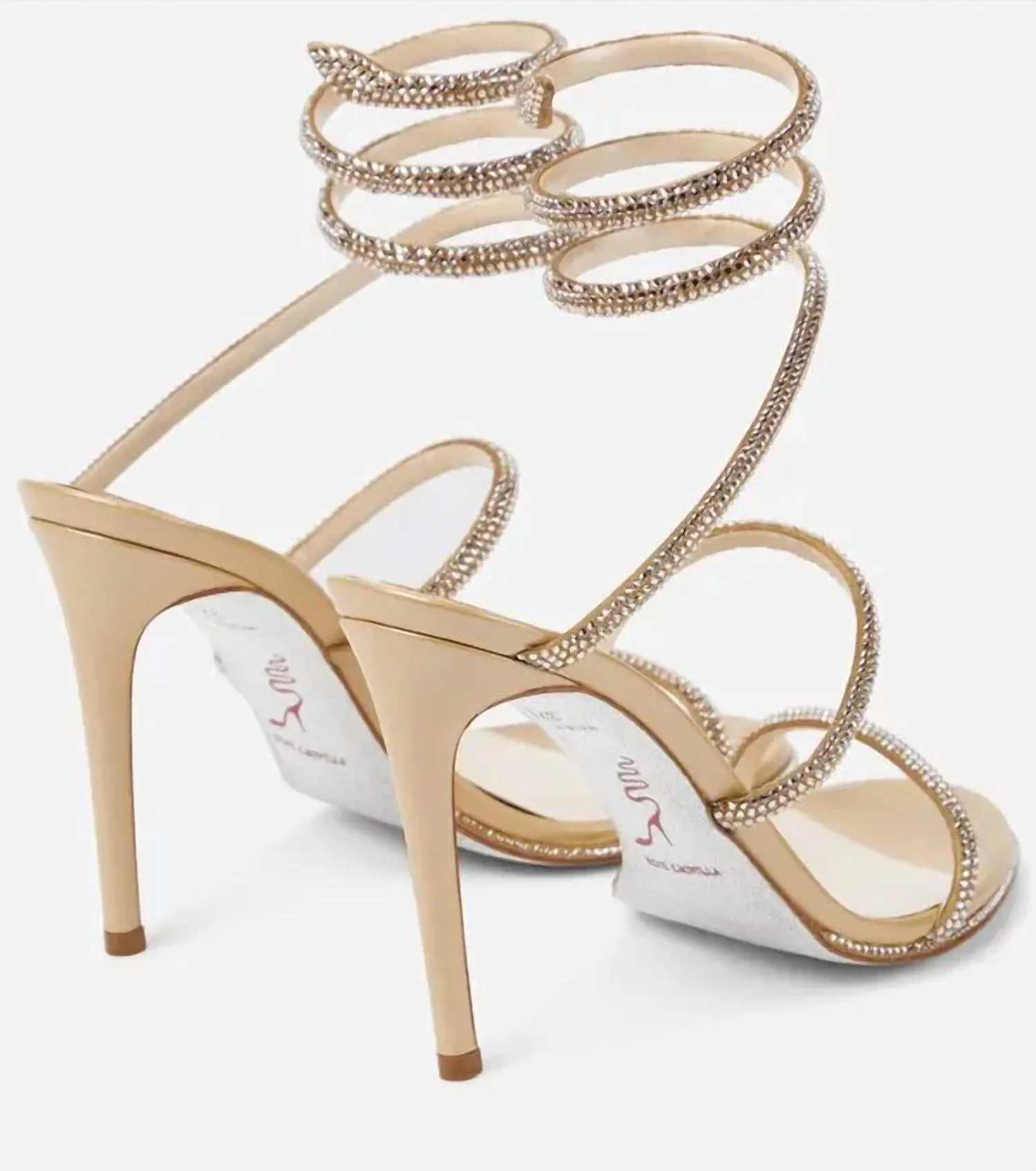 Women's Cleo Sandals In Nude Satin-Silk Strass