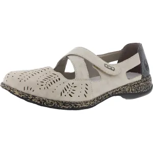 Womens Cushioned Footbed Leather Ballet Flats