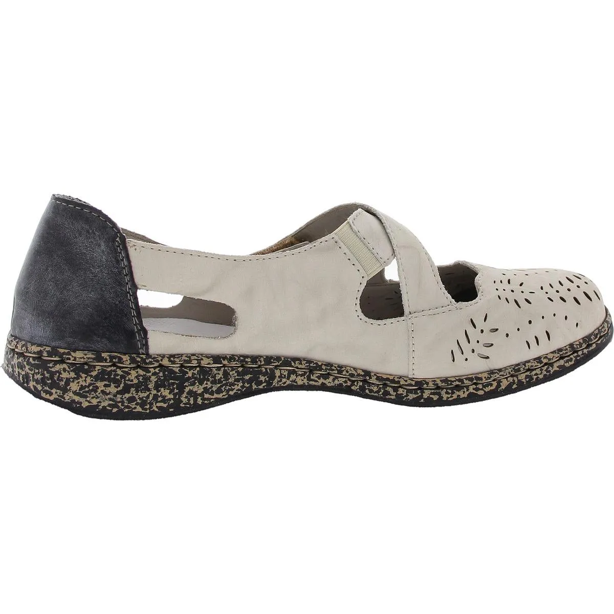 Womens Cushioned Footbed Leather Ballet Flats