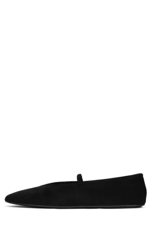 Women's Dancerina Ballet Flat In Black Suede