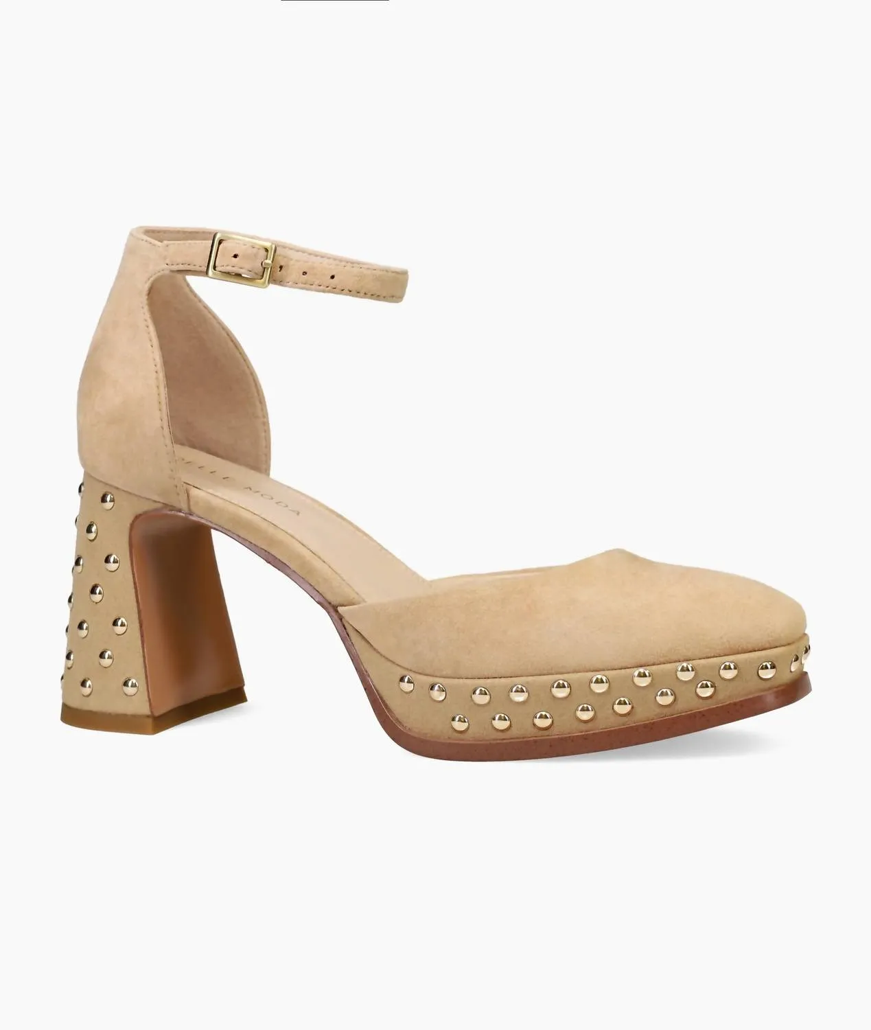 Women's Dietta Heel In Latte Kid Suede