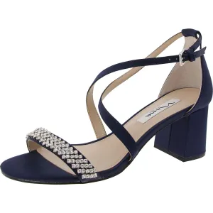 Womens Embellished Block Heel