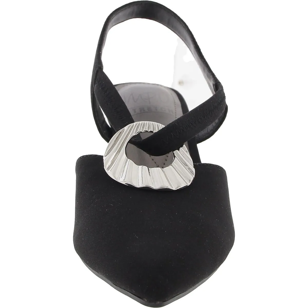 Womens Embellished Canvas Kitten Heels