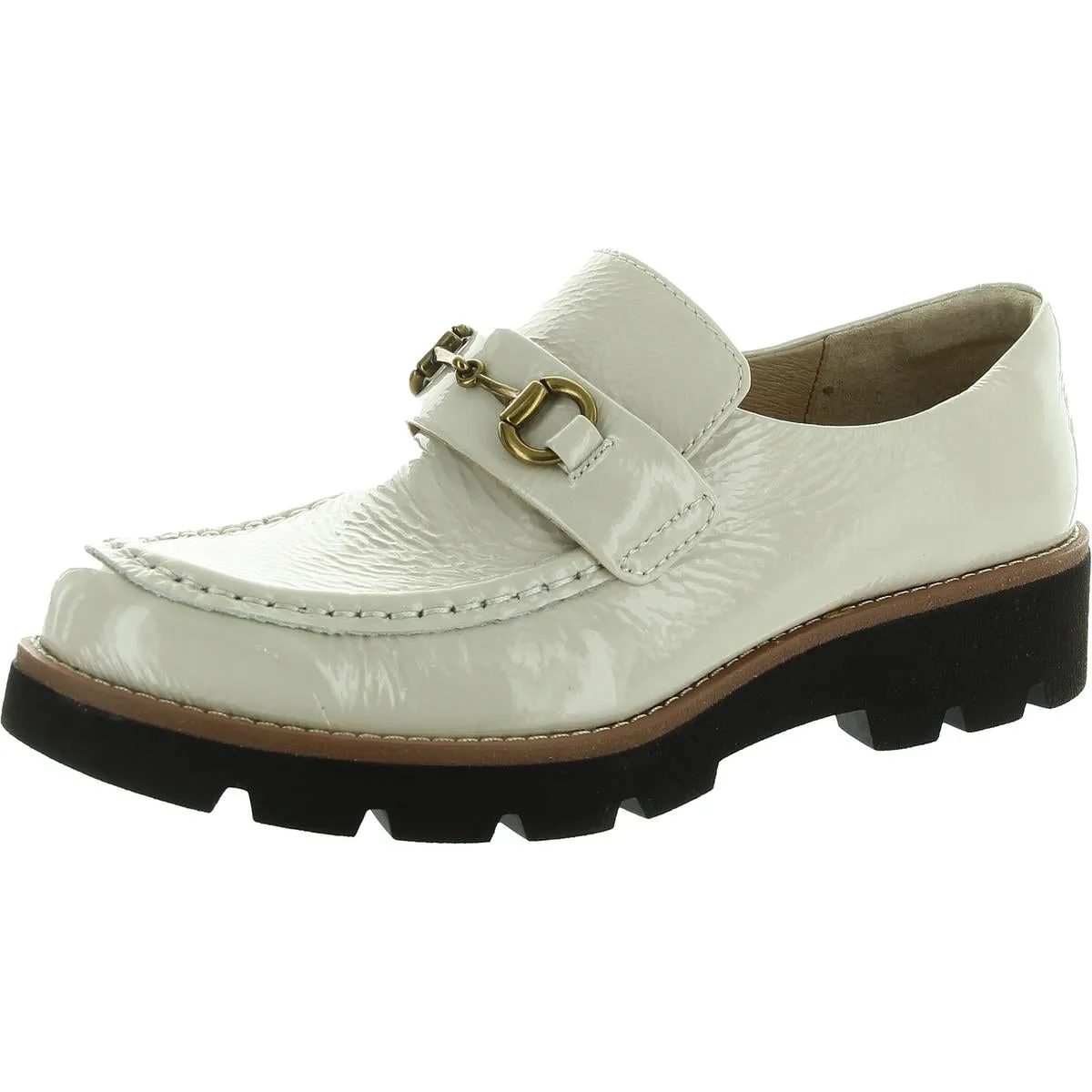 Womens Embellished Leather Loafers