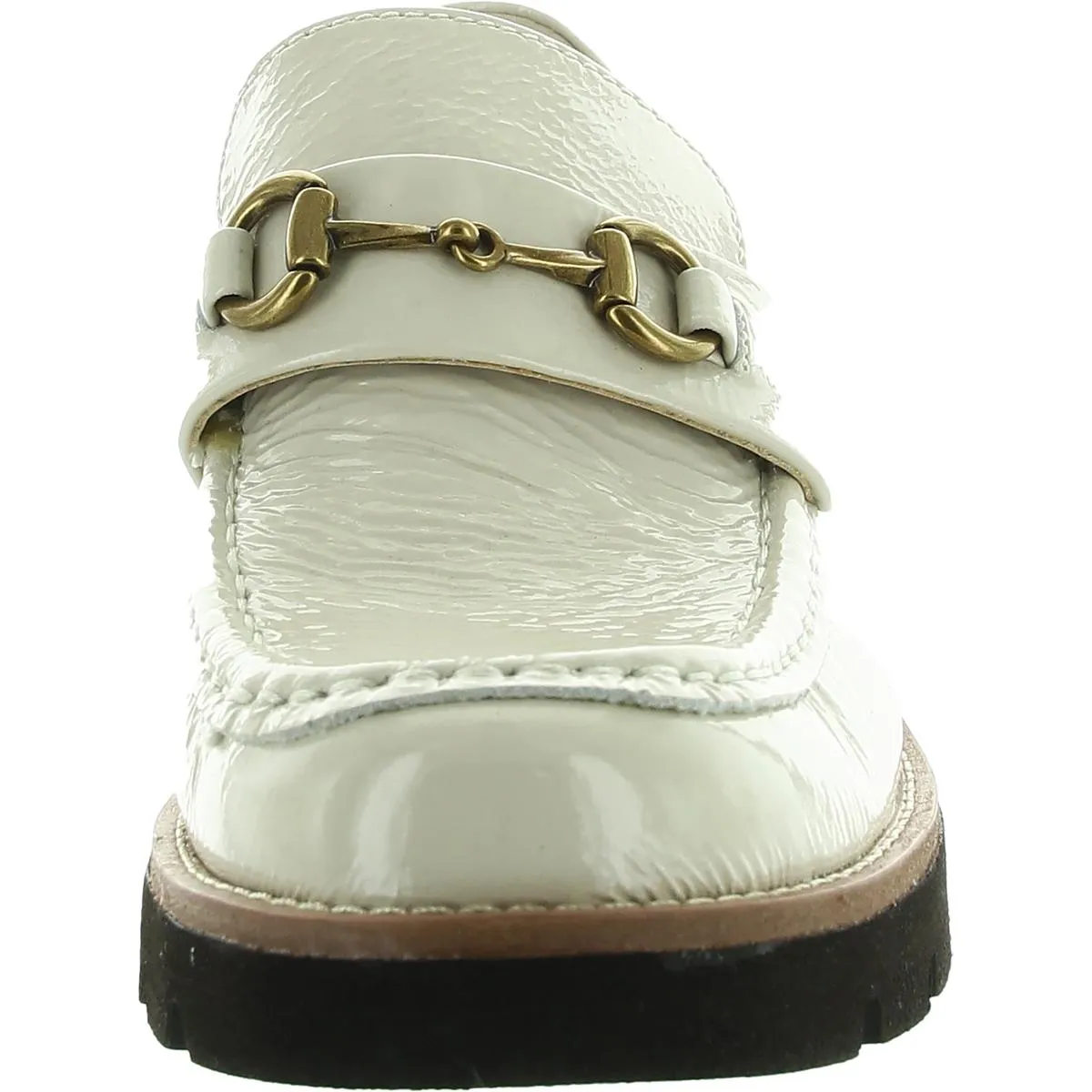 Womens Embellished Leather Loafers