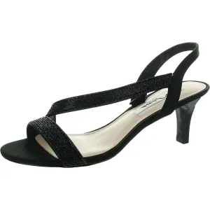 Womens Embellished Leather Slingback Heels