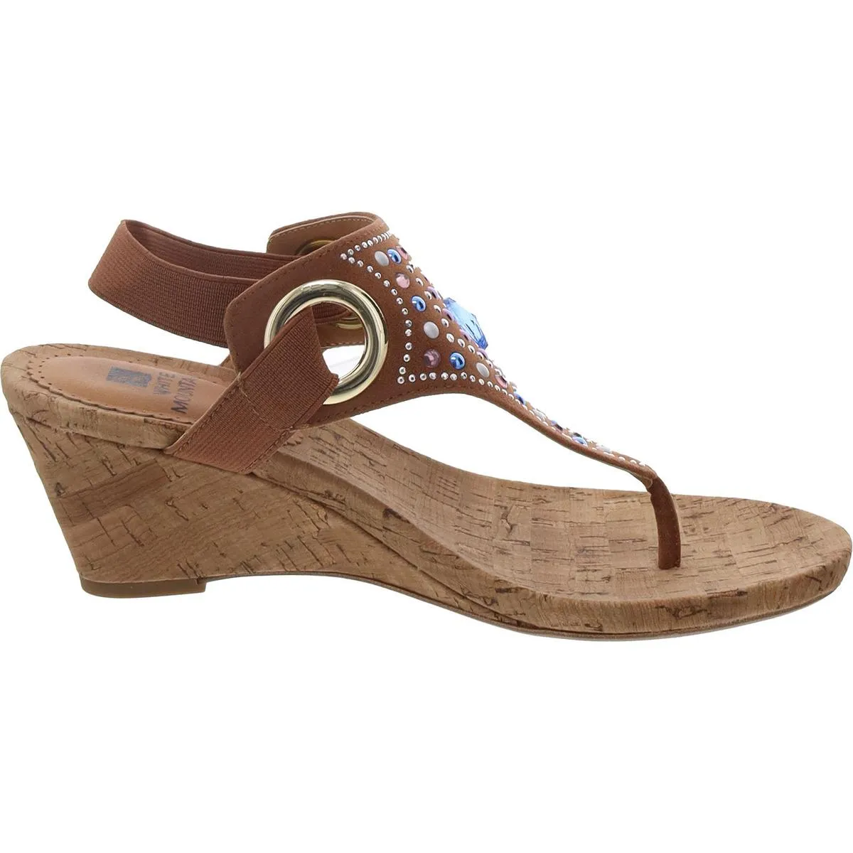 Womens Embellished Manmade Slingback Heels