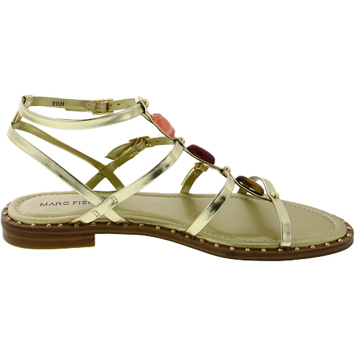 Womens Faux Leather Ankle Strap Flatform Sandals