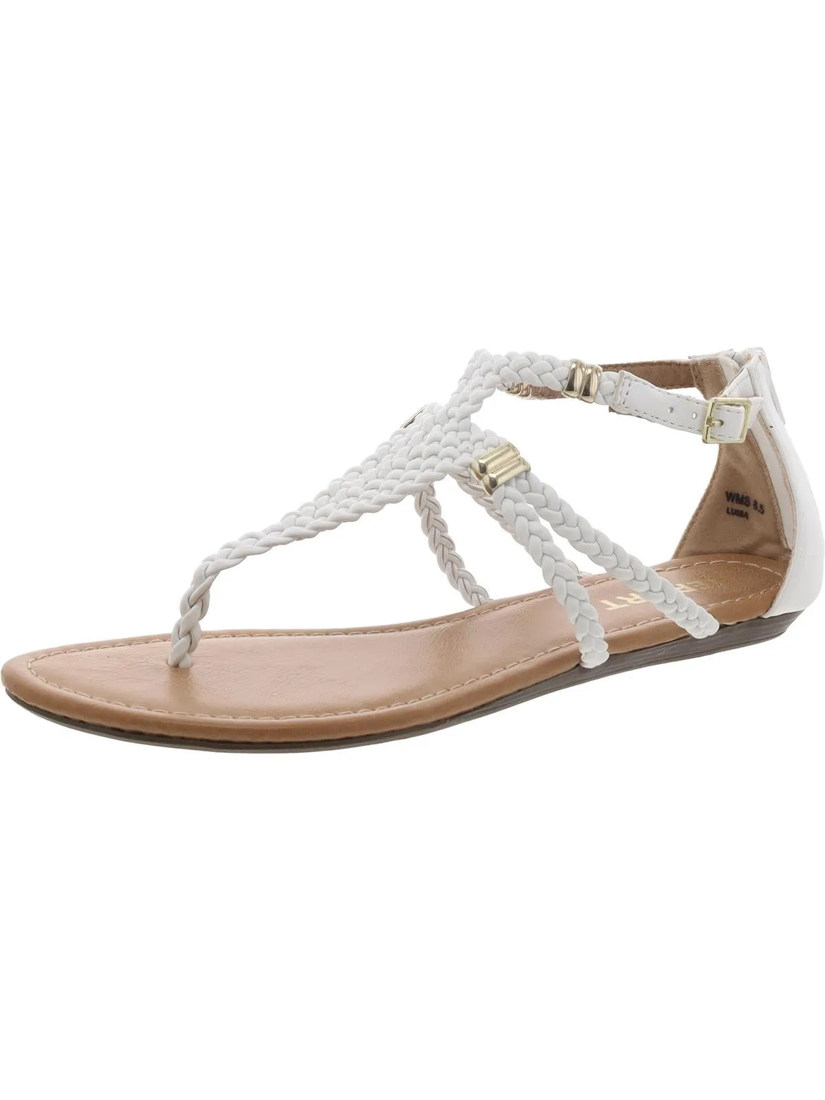 Womens Faux Leather Ankle Strap Strappy Sandals