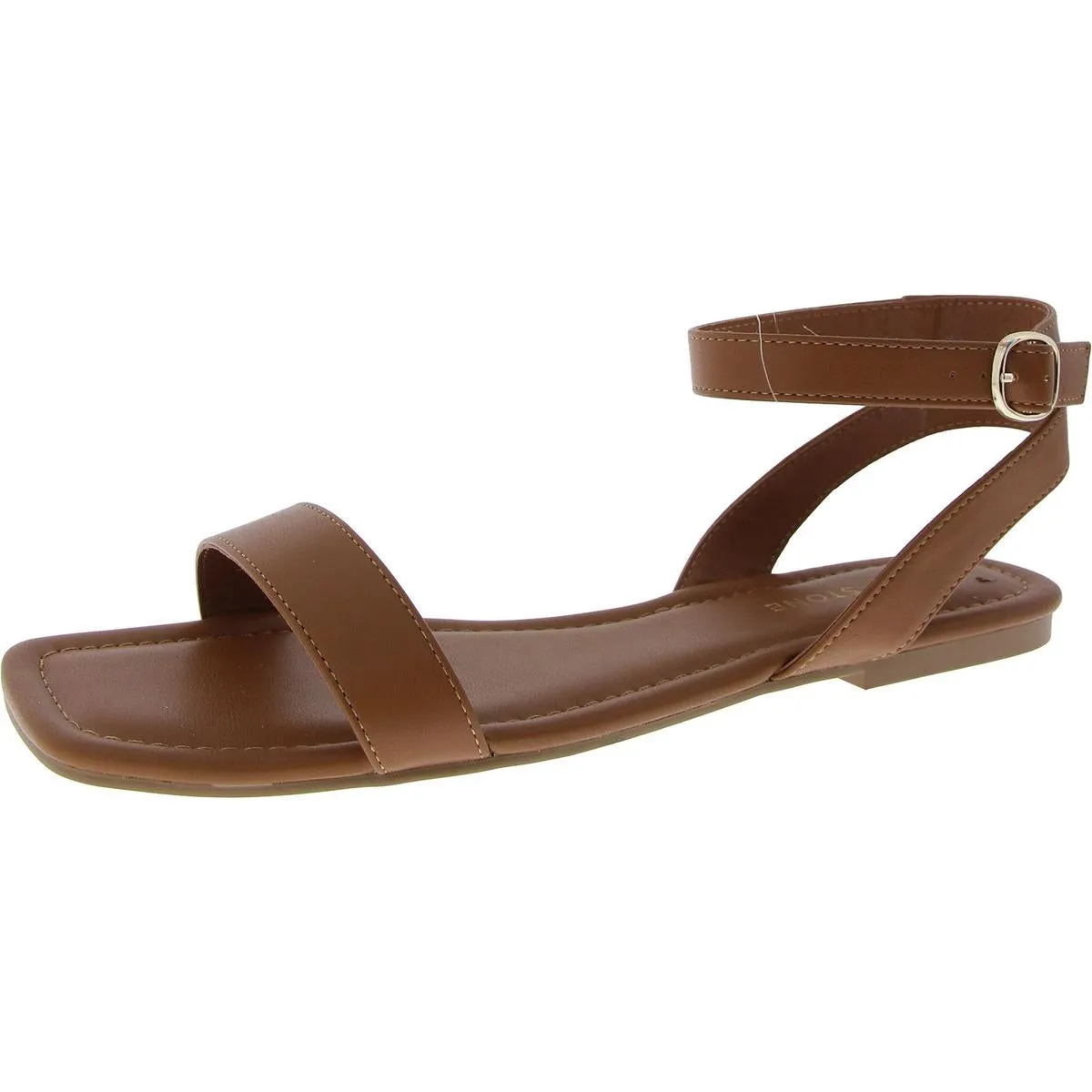 Womens Faux Leather Flat Slingback Sandals