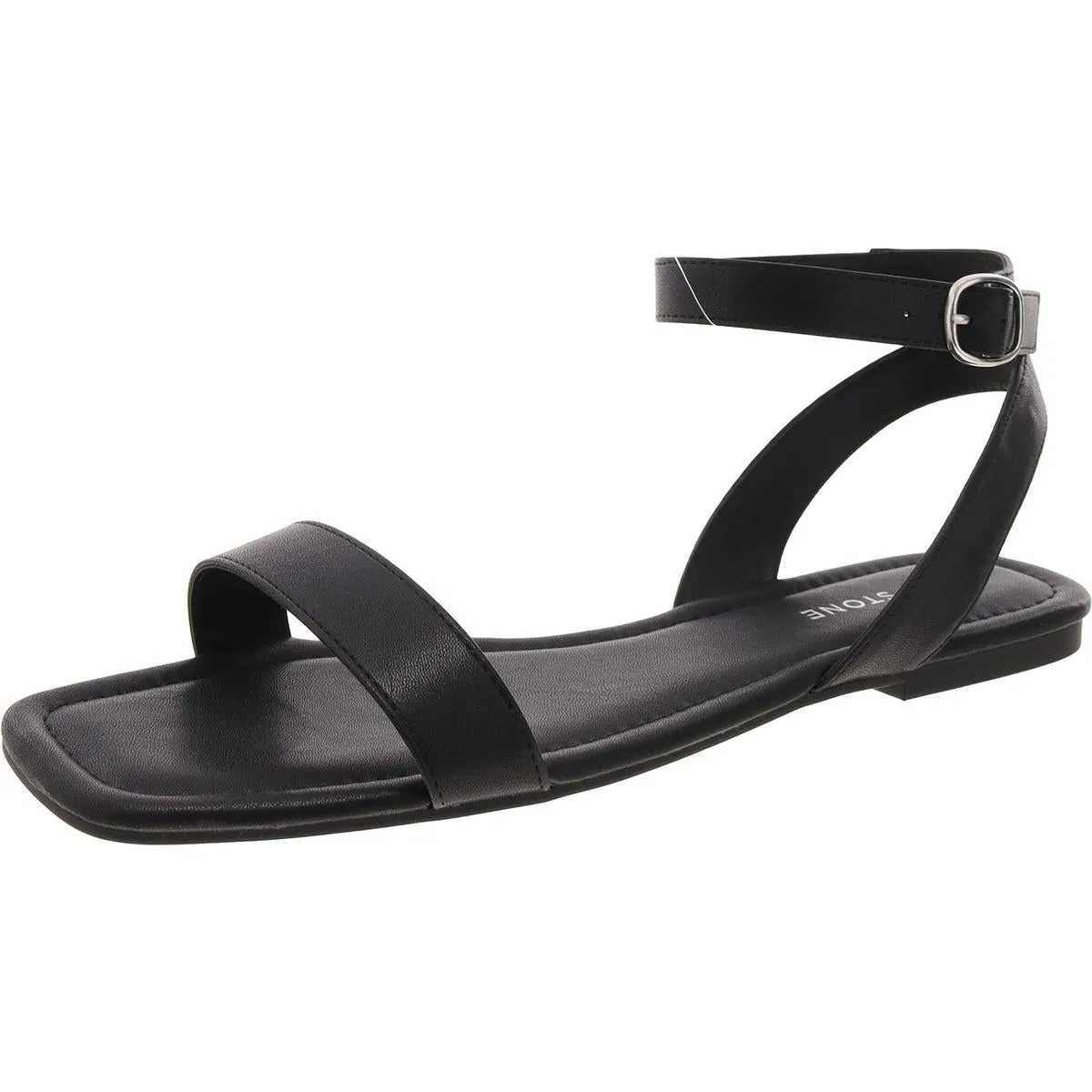 Womens Faux Leather Flat Slingback Sandals