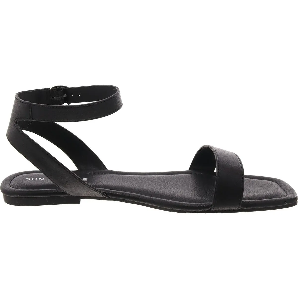 Womens Faux Leather Flat Slingback Sandals
