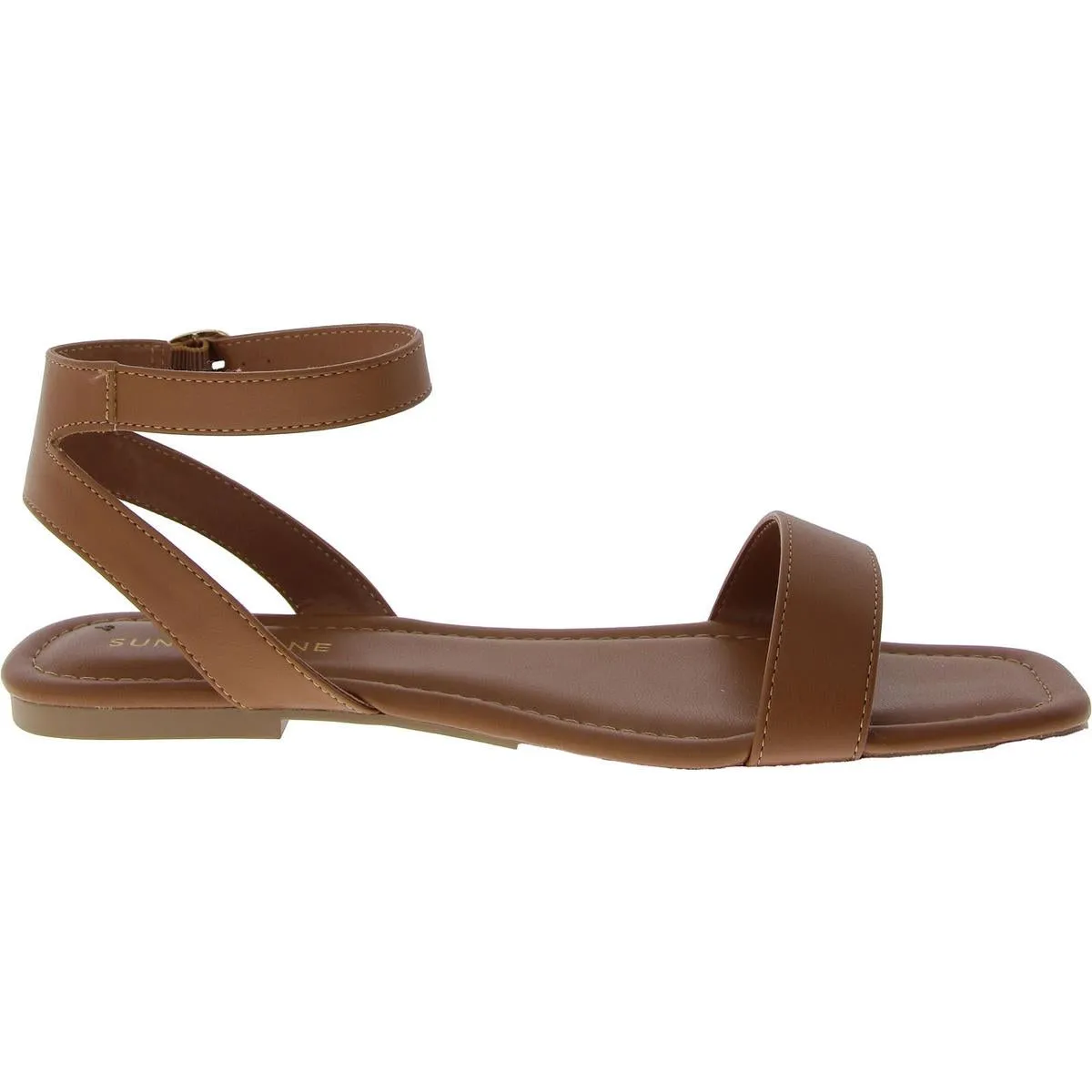 Womens Faux Leather Flat Slingback Sandals