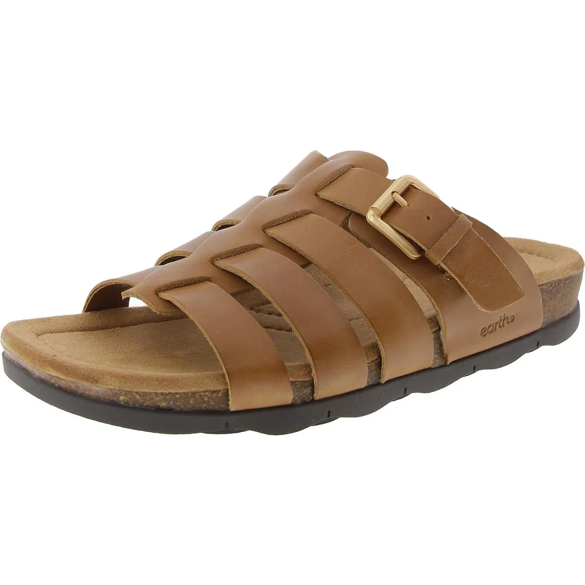 Womens Faux Leather Flatform Gladiator Sandals