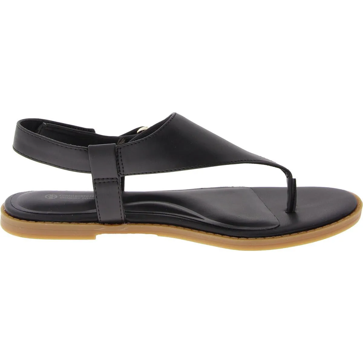 Womens Faux Leather Thong Ankle Strap