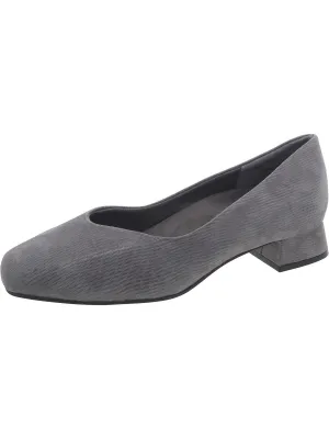 Womens Faux Suede Printed Kitten Heels