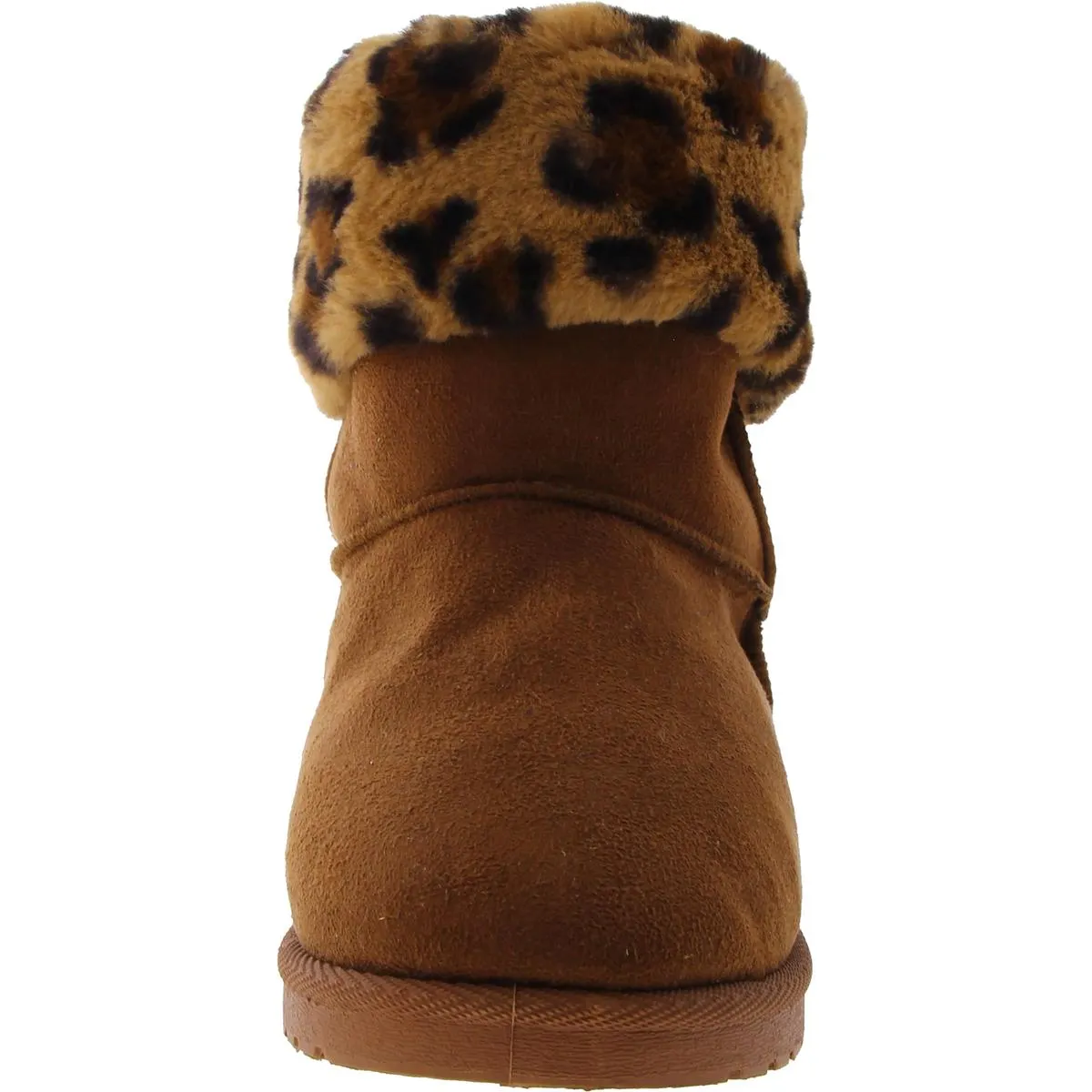 Womens Faux Suede Round Toe Shearling Boots