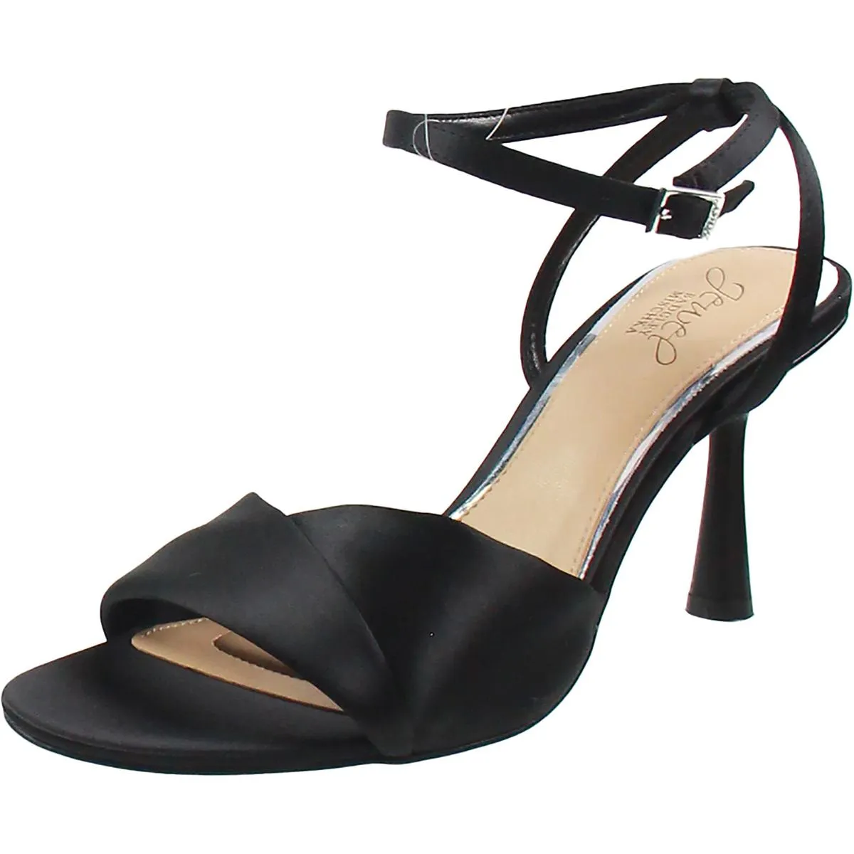 Womens Fold-Over Satin Ankle Strap