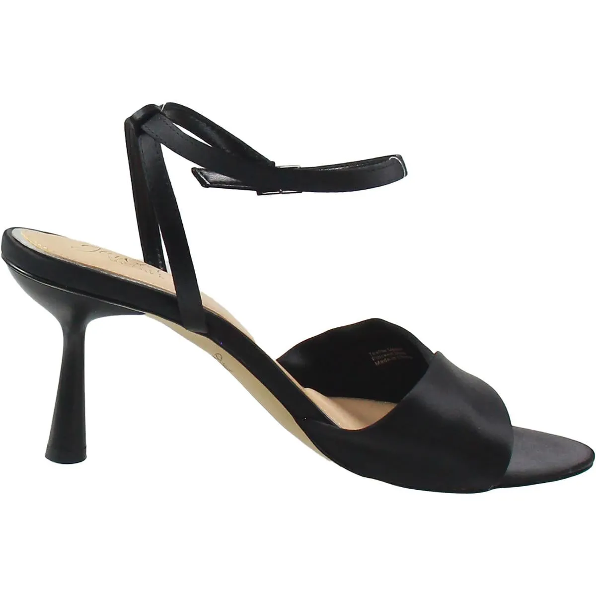 Womens Fold-Over Satin Ankle Strap