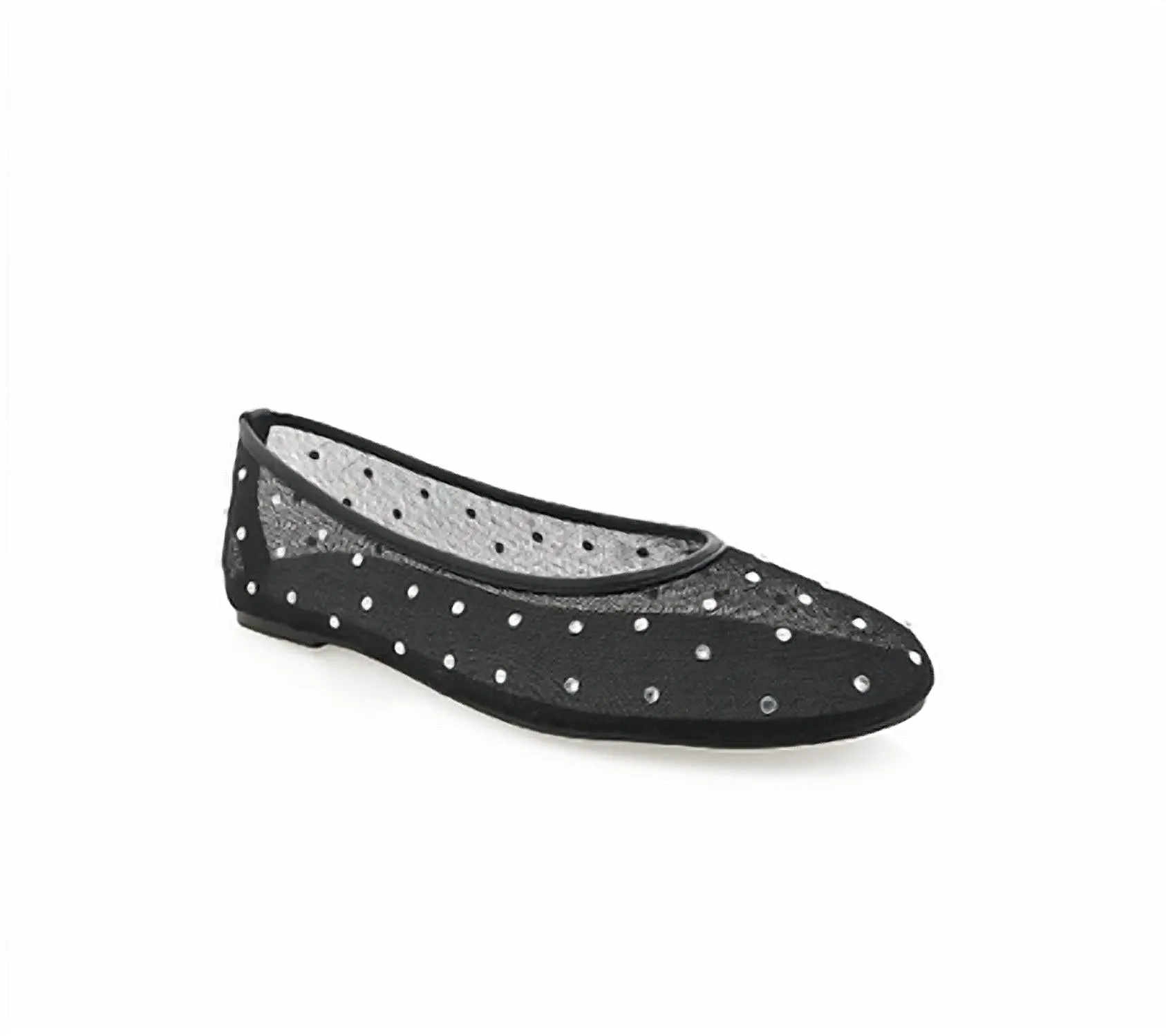Women's Gerani Crystal Ballet Flat In Black Mesh